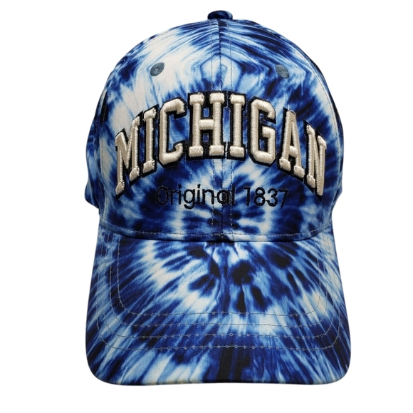 Robin Ruth Michigan Tie-Dye Cap Blue White Trucker Hat Adjustable Unisex - Picture 12 of 12